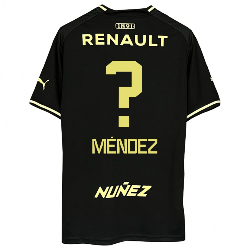 Danxen Niño Camiseta Diego Méndez #0 Amarillo Negro 2ª Equipación 2025/26 La Camisa México
