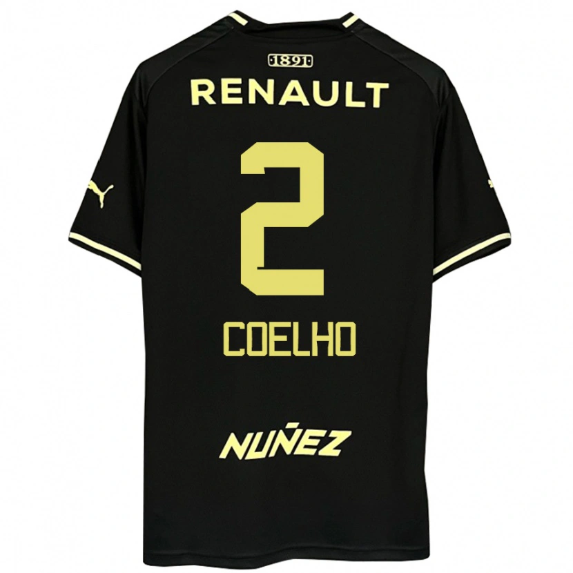 Danxen Niño Camiseta Léo Coelho #2 Amarillo Negro 2ª Equipación 2025/26 La Camisa México
