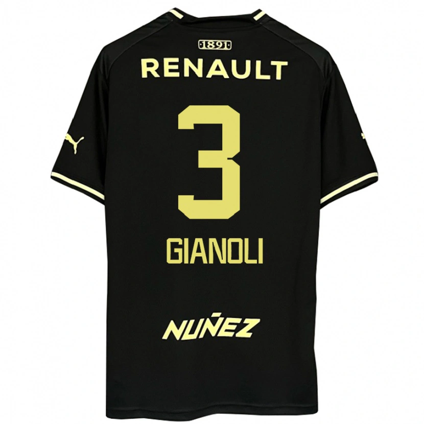 Danxen Niño Camiseta Martín Gianoli #3 Amarillo Negro 2ª Equipación 2025/26 La Camisa México