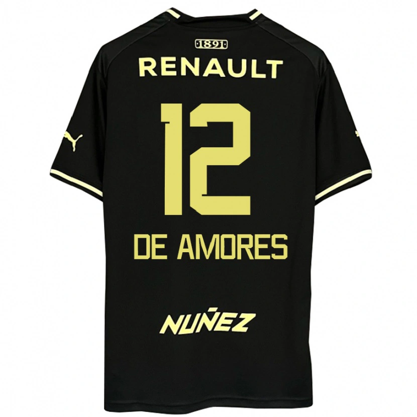 Danxen Niño Camiseta Guillermo De Amores #12 Amarillo Negro 2ª Equipación 2025/26 La Camisa México