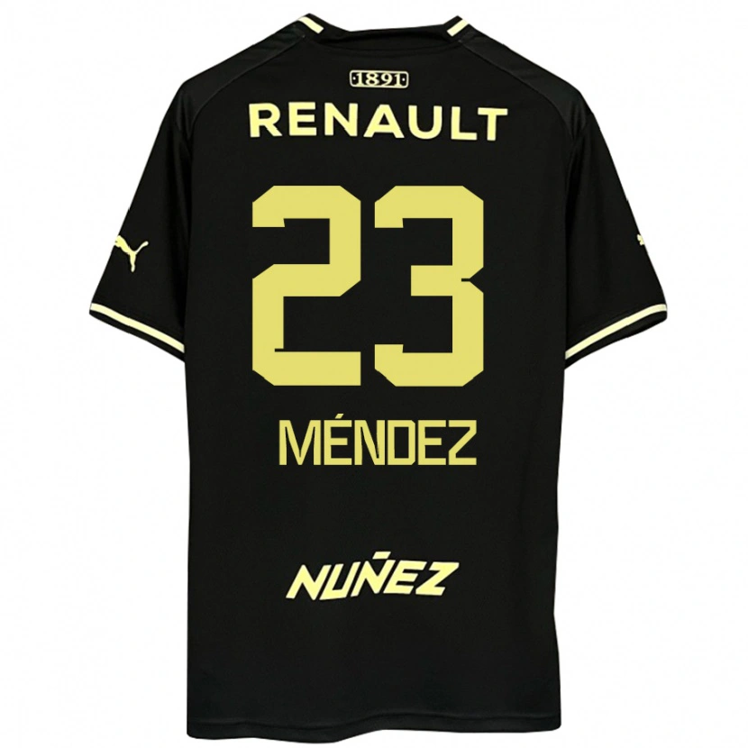 Danxen Niño Camiseta Javier Méndez #23 Amarillo Negro 2ª Equipación 2025/26 La Camisa México