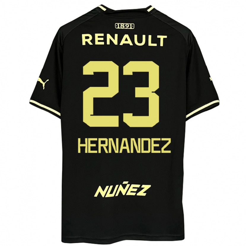 Danxen Niño Camiseta Abel Hernandez #23 Amarillo Negro 2ª Equipación 2025/26 La Camisa México