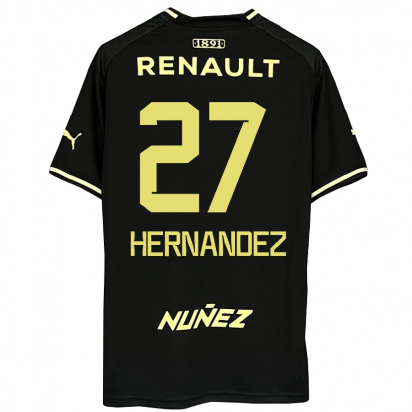Danxen Niño Camiseta Lucas Hernández #27 Amarillo Negro 2ª Equipación 2025/26 La Camisa México