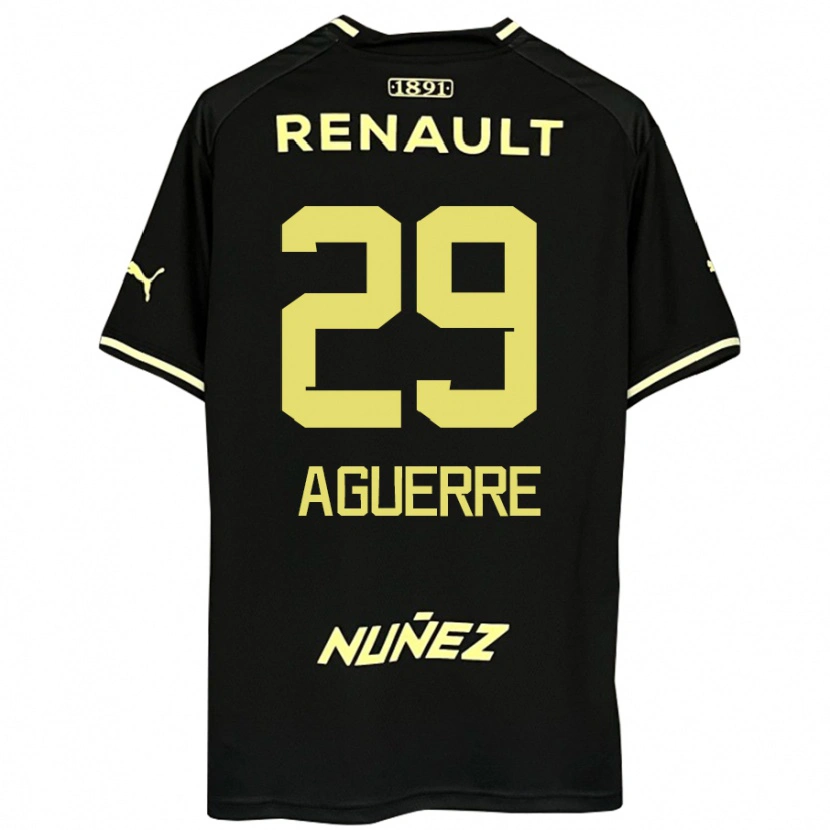 Danxen Niño Camiseta Washington Aguerre #29 Amarillo Negro 2ª Equipación 2025/26 La Camisa México
