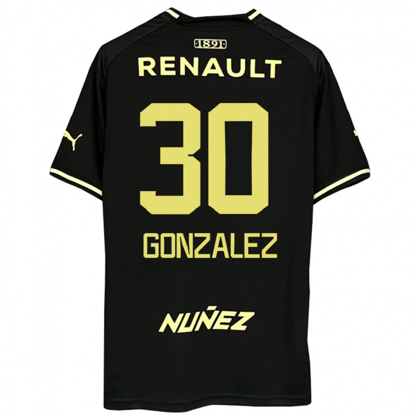 Danxen Niño Camiseta Ángel González #30 Amarillo Negro 2ª Equipación 2025/26 La Camisa México