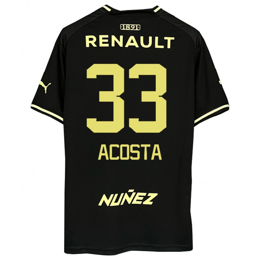 Danxen Niño Camiseta Nahuel Acosta #33 Amarillo Negro 2ª Equipación 2025/26 La Camisa México