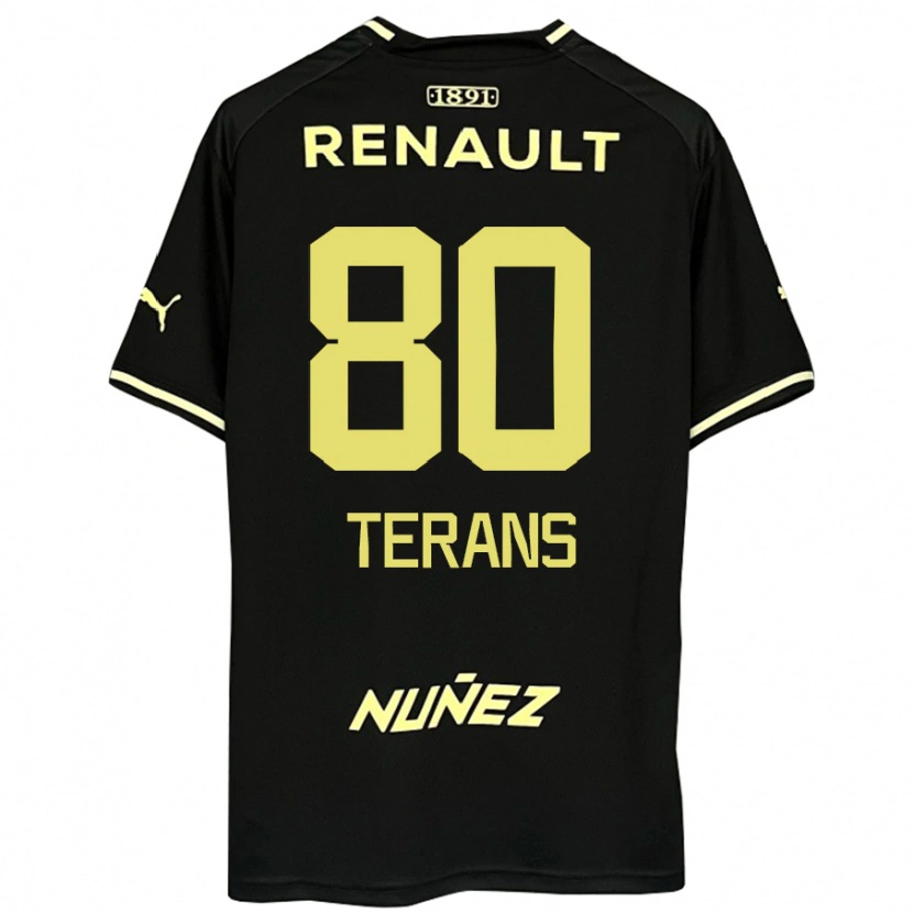 Danxen Niño Camiseta David Terans #80 Amarillo Negro 2ª Equipación 2025/26 La Camisa México