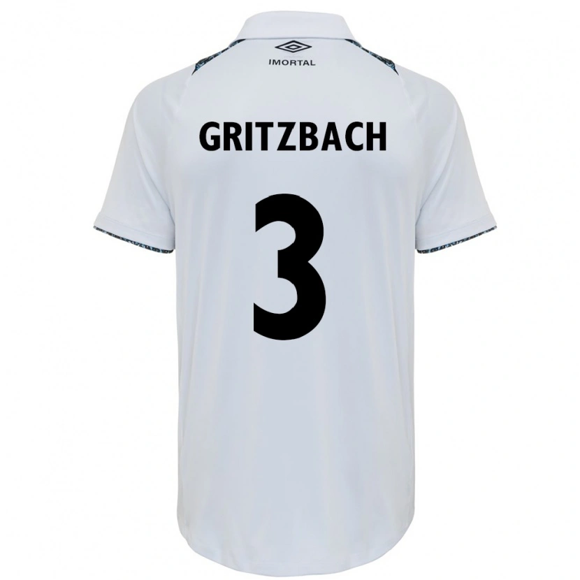 Danxen Niño Camiseta Fernanda Gritzbach #3 Blanco Azul 2ª Equipación 2025/26 La Camisa México