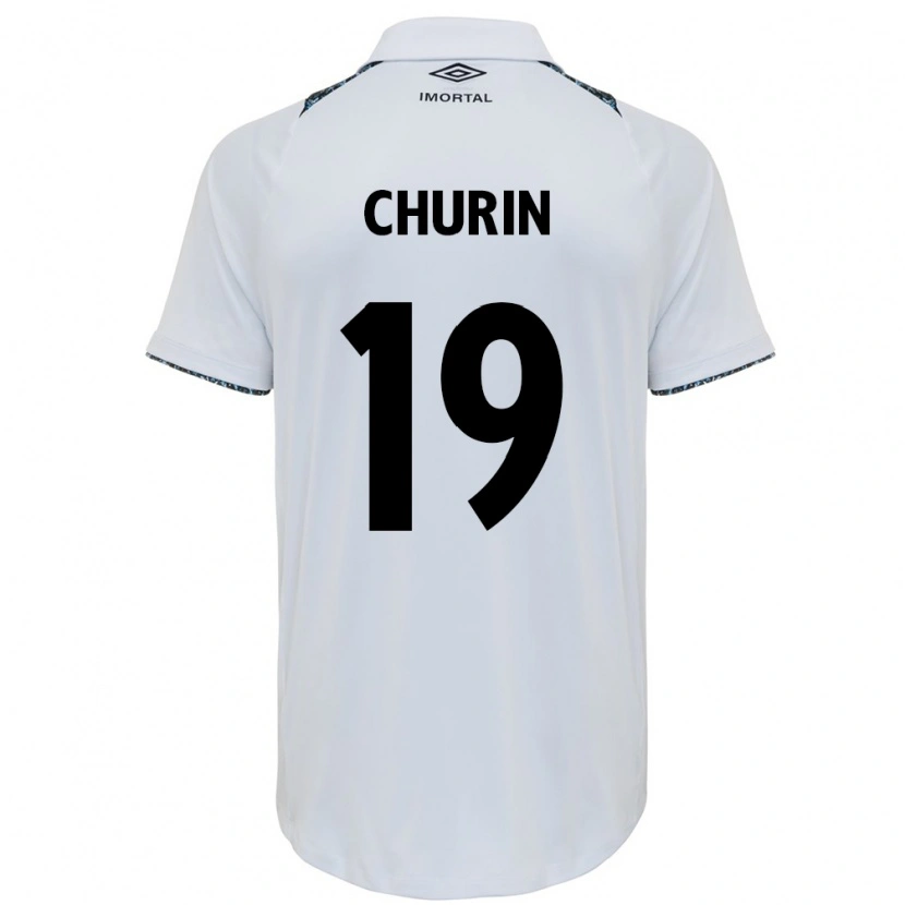 Danxen Niño Camiseta Diego Churin #19 Blanco Azul 2ª Equipación 2025/26 La Camisa México