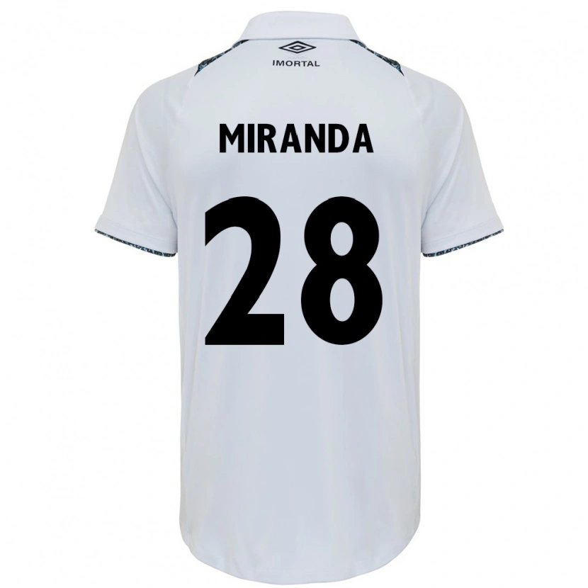 Danxen Niño Camiseta Paulo Miranda #28 Blanco Azul 2ª Equipación 2025/26 La Camisa México