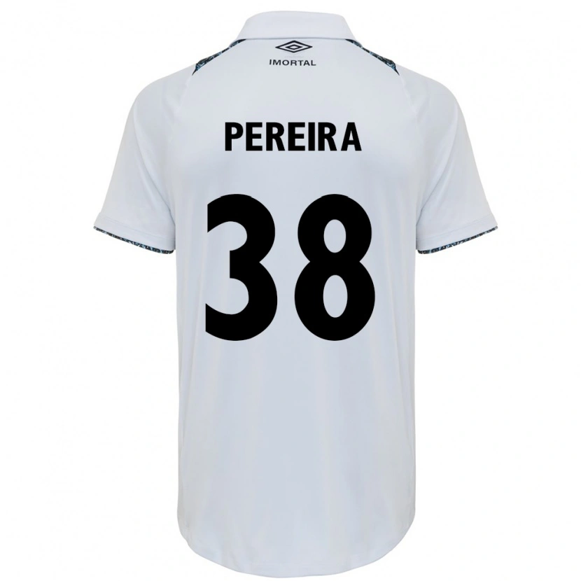 Danxen Niño Camiseta Leo Pereira #38 Blanco Azul 2ª Equipación 2025/26 La Camisa México