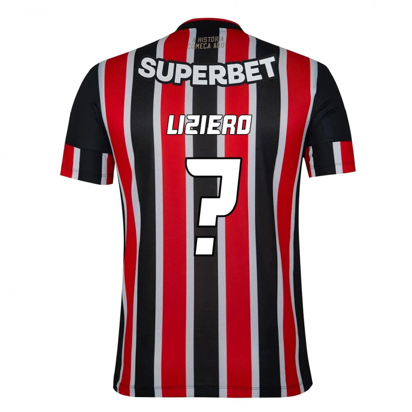 Danxen Niño Camiseta Liziero #0 Rojo Negro Blanco 2ª Equipación 2025/26 La Camisa México