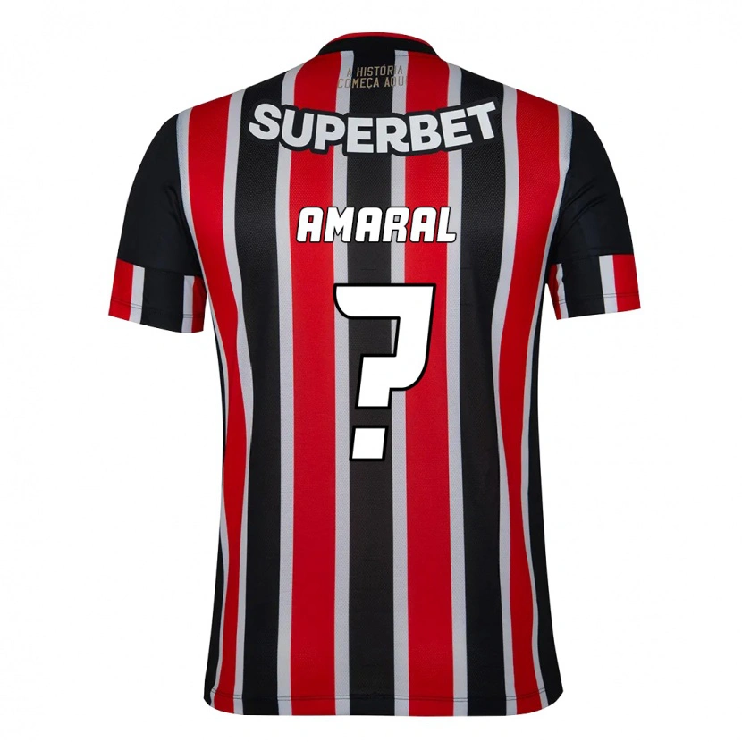 Danxen Niño Camiseta Mateus Amaral #0 Negro Rojo 2ª Equipación 2025/26 La Camisa México