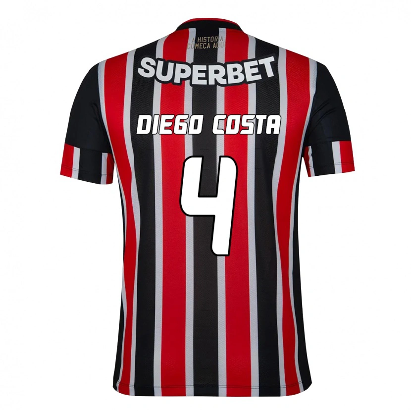 Danxen Niño Camiseta Diego Costa #4 Rojo Negro Blanco 2ª Equipación 2025/26 La Camisa México