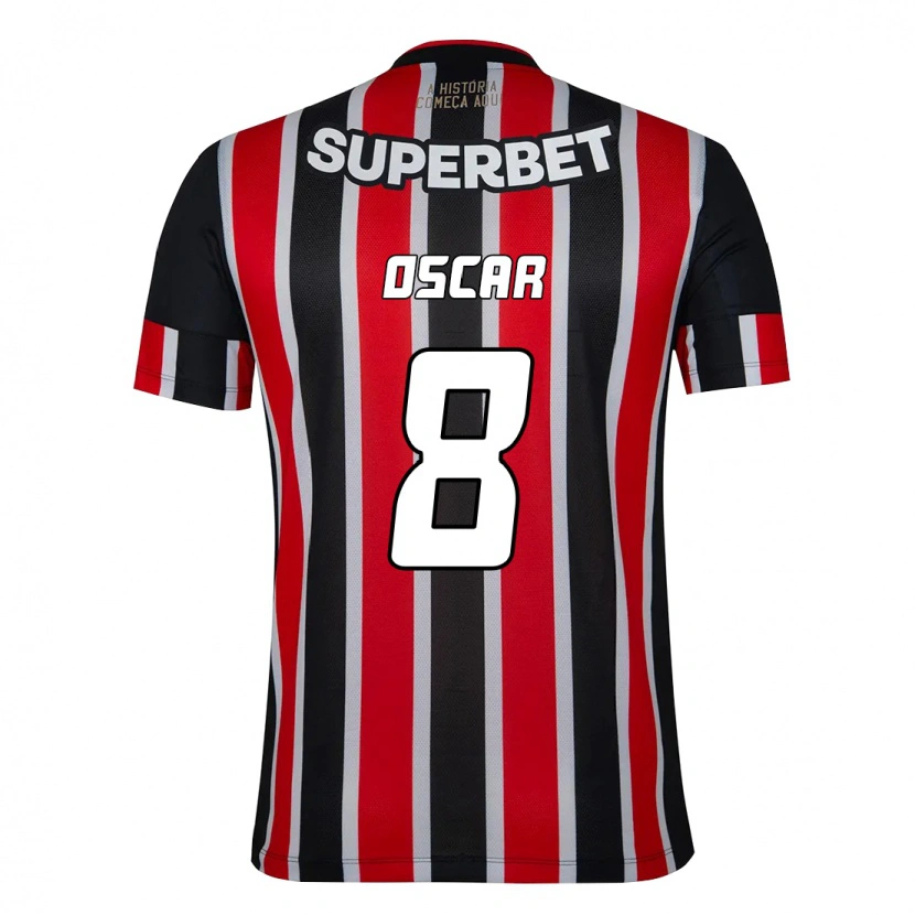 Danxen Niño Camiseta Oscar #8 Rojo Negro Blanco 2ª Equipación 2025/26 La Camisa México
