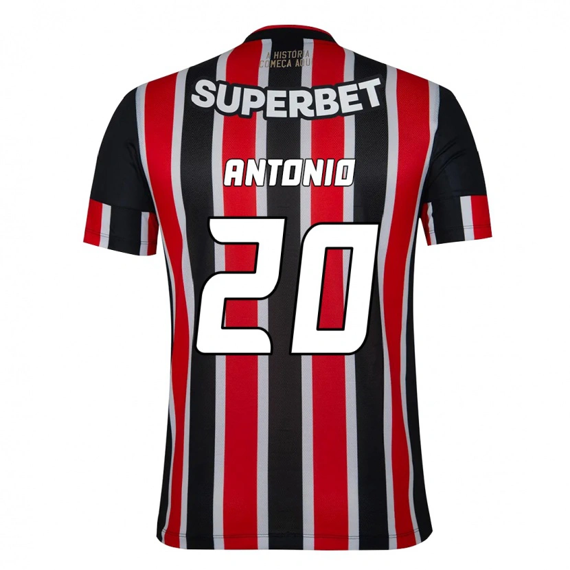 Danxen Niño Camiseta Marcos Antônio #20 Rojo Negro Blanco 2ª Equipación 2025/26 La Camisa México
