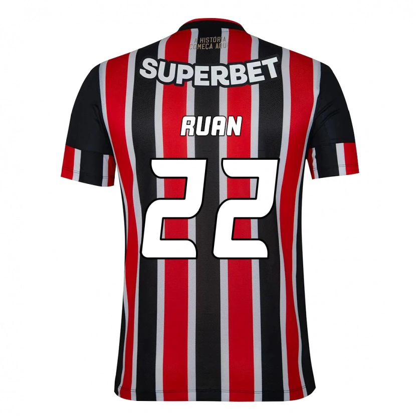 Danxen Niño Camiseta Ruan #22 Rojo Negro Blanco 2ª Equipación 2025/26 La Camisa México