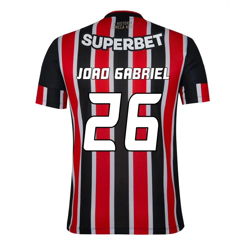 Danxen Niño Camiseta João Gabriel #26 Negro Rojo 2ª Equipación 2025/26 La Camisa México
