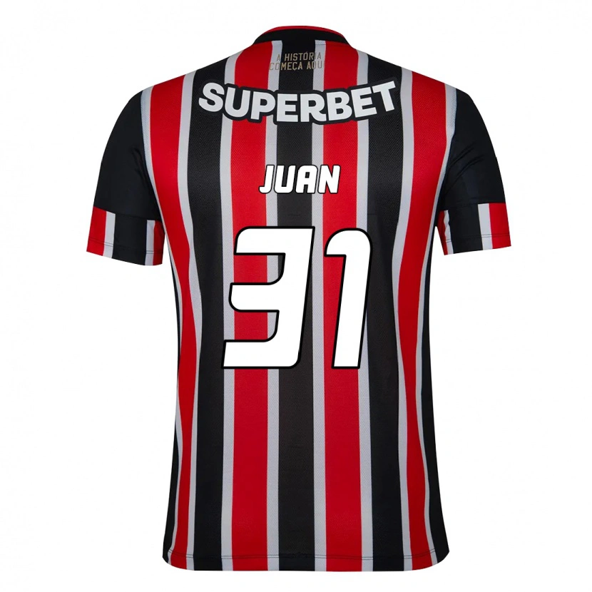Danxen Niño Camiseta Juan #31 Rojo Negro Blanco 2ª Equipación 2025/26 La Camisa México