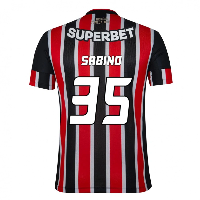 Danxen Niño Camiseta Sabino #35 Negro Rojo 2ª Equipación 2025/26 La Camisa México