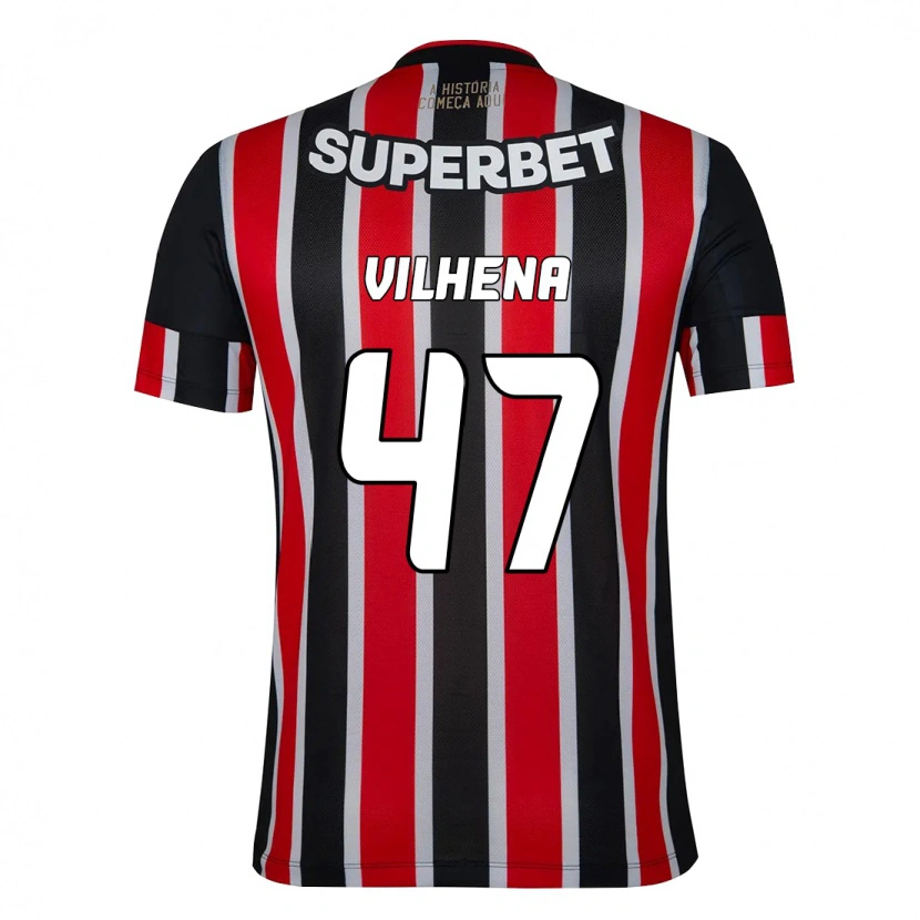 Danxen Niño Camiseta Pedro Vilhena #47 Negro Rojo 2ª Equipación 2025/26 La Camisa México