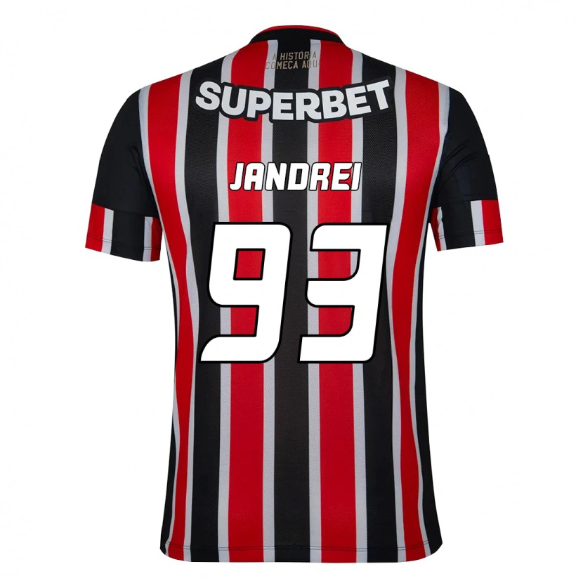 Danxen Niño Camiseta Jandrei #93 Rojo Negro Blanco 2ª Equipación 2025/26 La Camisa México