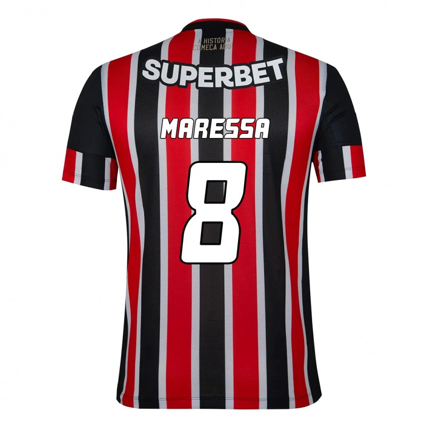 Danxen Niño Camiseta Maressa #8 Rojo Negro Blanco 2ª Equipación 2025/26 La Camisa México