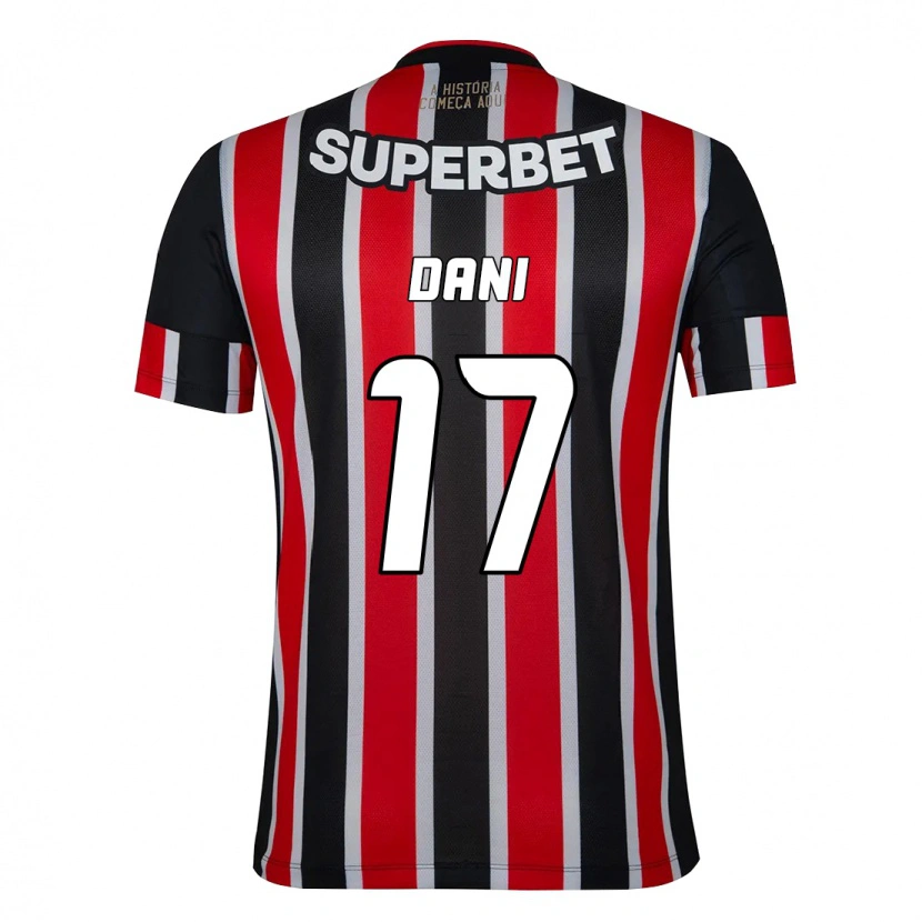 Danxen Niño Camiseta Dani #17 Rojo Negro Blanco 2ª Equipación 2025/26 La Camisa México