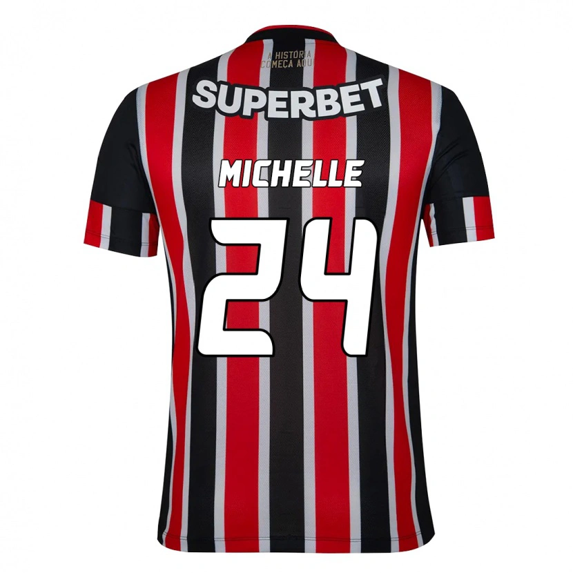 Danxen Niño Camiseta Michelle #24 Rojo Negro Blanco 2ª Equipación 2025/26 La Camisa México