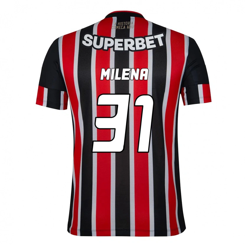 Danxen Niño Camiseta Milena #31 Negro Rojo 2ª Equipación 2025/26 La Camisa México