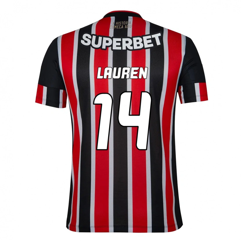 Danxen Niño Camiseta Lauren #14 Rojo Negro Blanco 2ª Equipación 2025/26 La Camisa México
