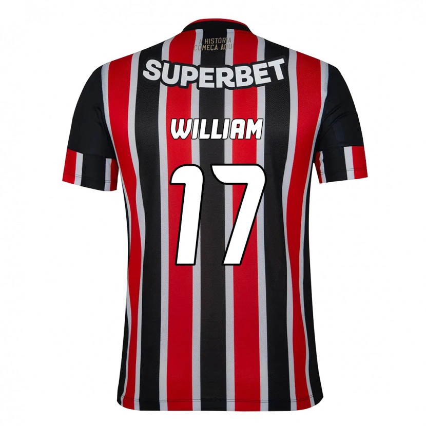 Danxen Niño Camiseta William #17 Rojo Negro Blanco 2ª Equipación 2025/26 La Camisa México