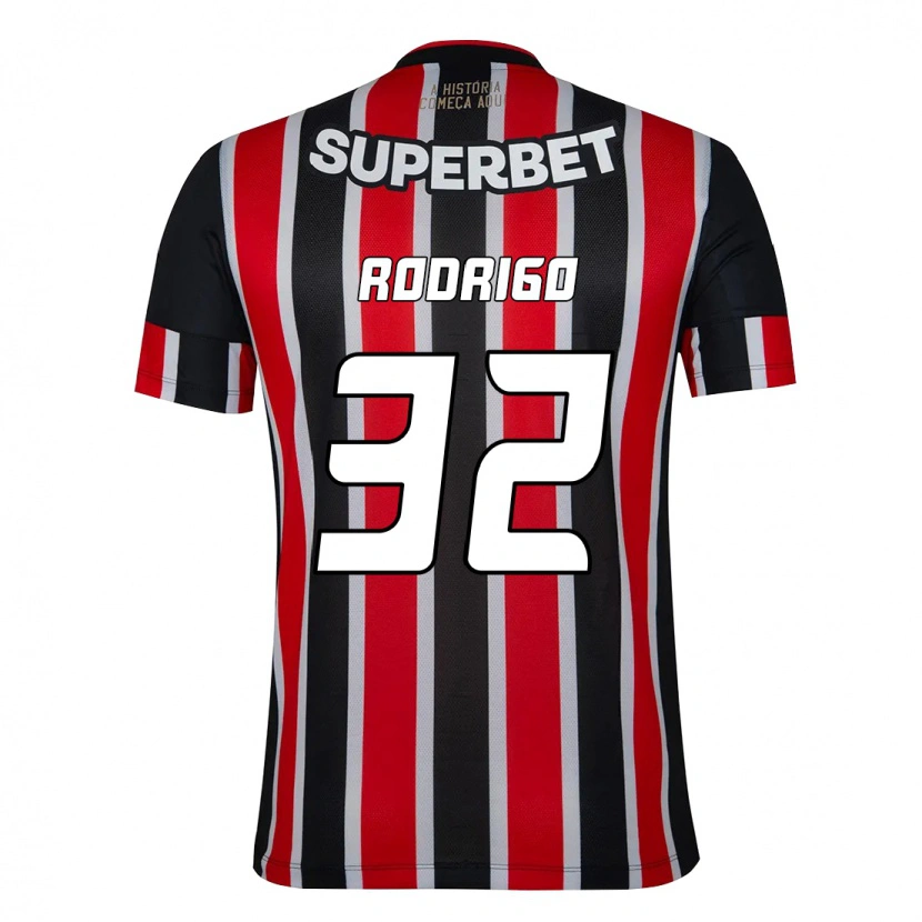Danxen Niño Camiseta Rodrigo #32 Rojo Negro Blanco 2ª Equipación 2025/26 La Camisa México