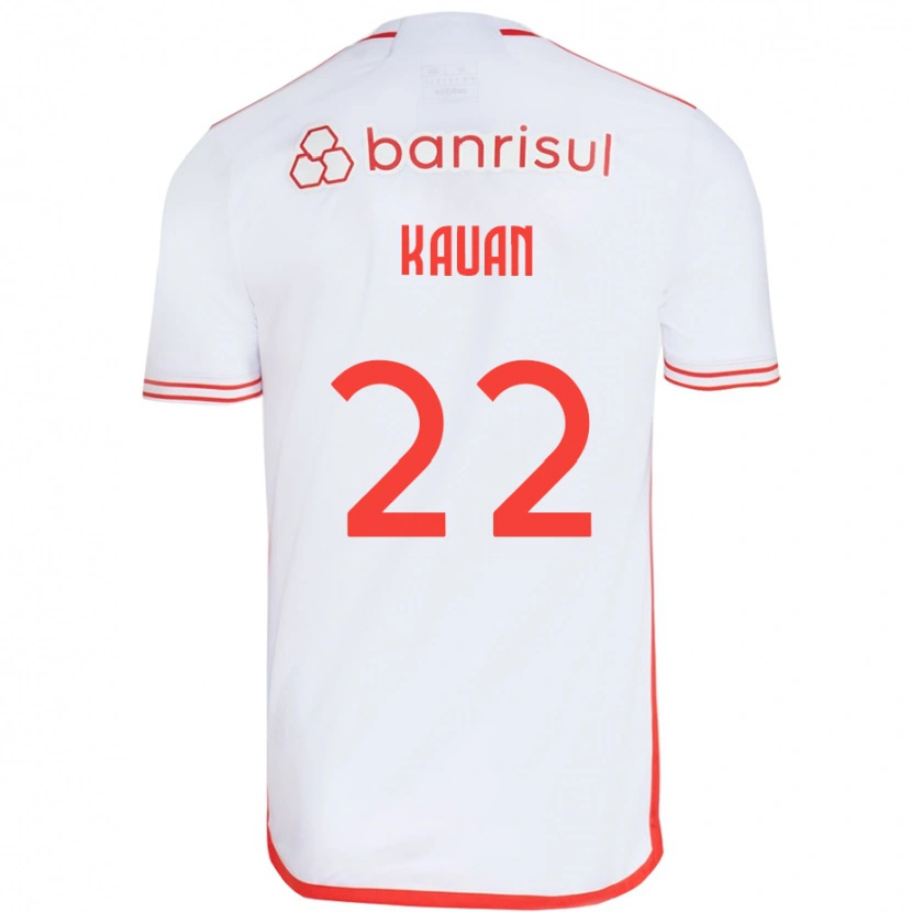 Danxen Niño Camiseta Kauan #22 Rojo Blanco 2ª Equipación 2025/26 La Camisa México