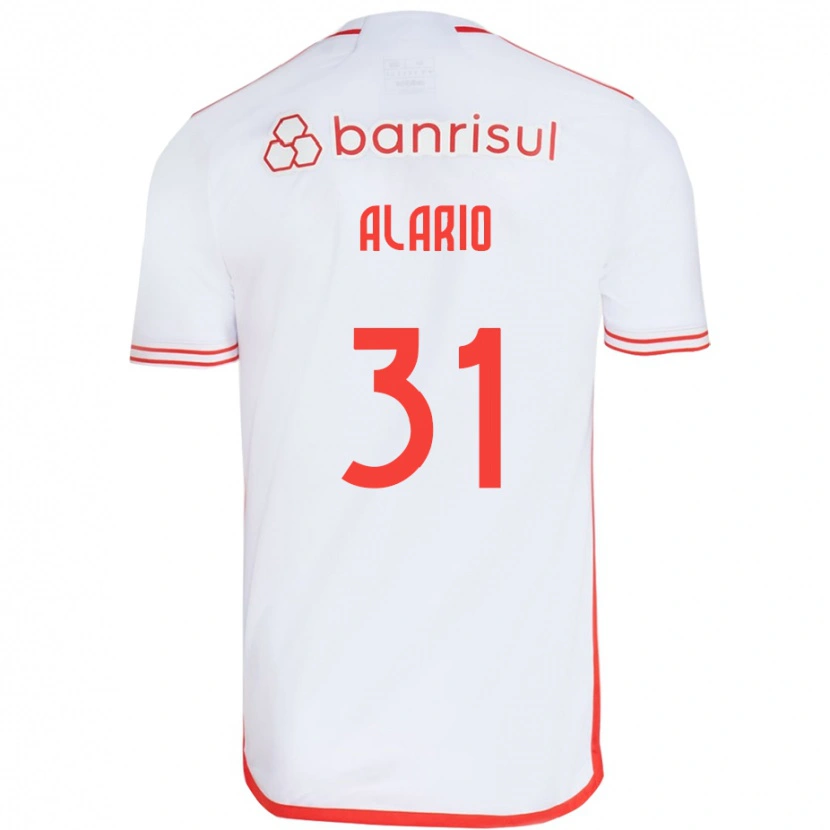 Danxen Niño Camiseta Lucas Alario #31 Rojo Blanco 2ª Equipación 2025/26 La Camisa México