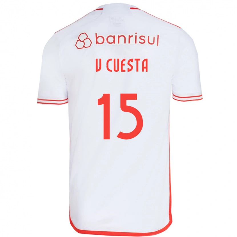 Danxen Niño Camiseta Victor Cuesta #15 Rojo Blanco 2ª Equipación 2025/26 La Camisa México
