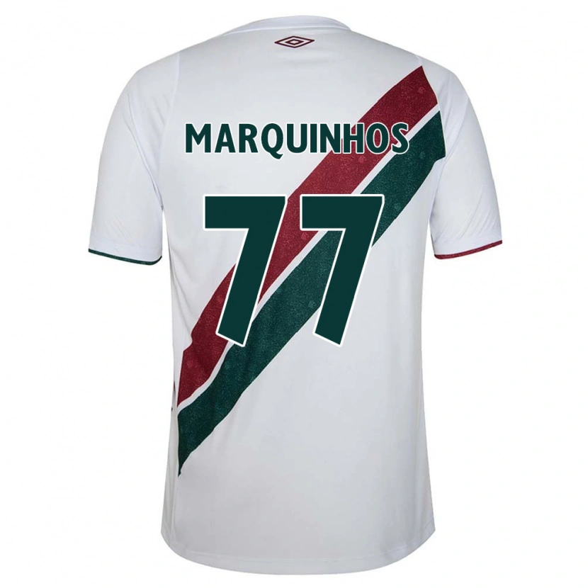 Danxen Niño Camiseta Marquinhos #77 Verde Granate Blanco 2ª Equipación 2025/26 La Camisa México