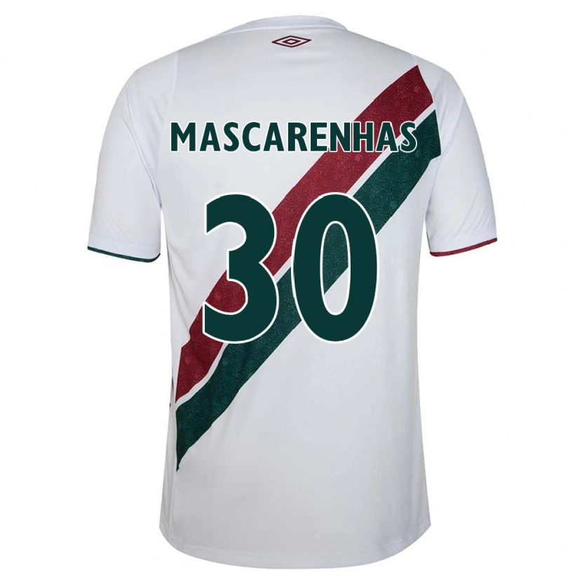 Danxen Niño Camiseta Matheus Mascarenhas #30 Blanco Verde Granate 2ª Equipación 2025/26 La Camisa México