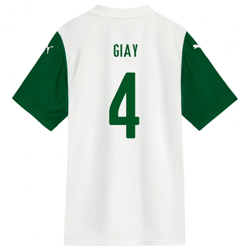 Danxen Niño Camiseta Agustín Giay #4 Blanco Verde 2ª Equipación 2025/26 La Camisa México