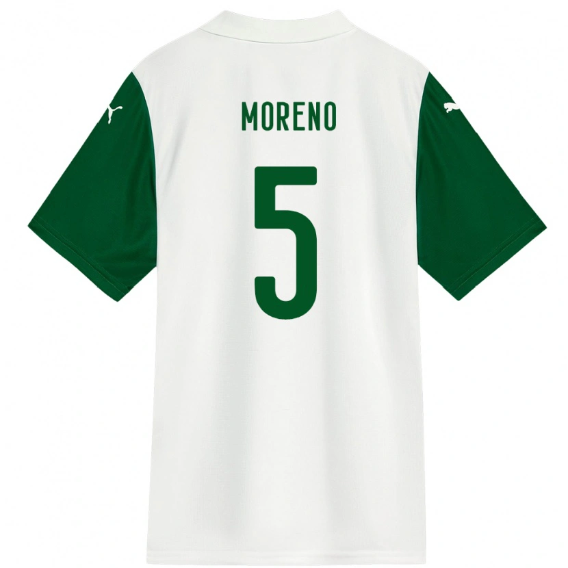 Danxen Niño Camiseta Aníbal Moreno #5 Blanco Verde 2ª Equipación 2025/26 La Camisa México