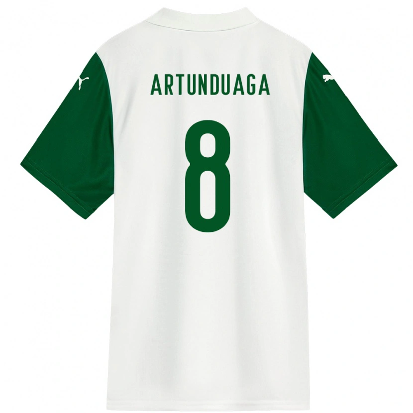Danxen Niño Camiseta Grover Artunduaga #8 Verde Blanco 2ª Equipación 2025/26 La Camisa México