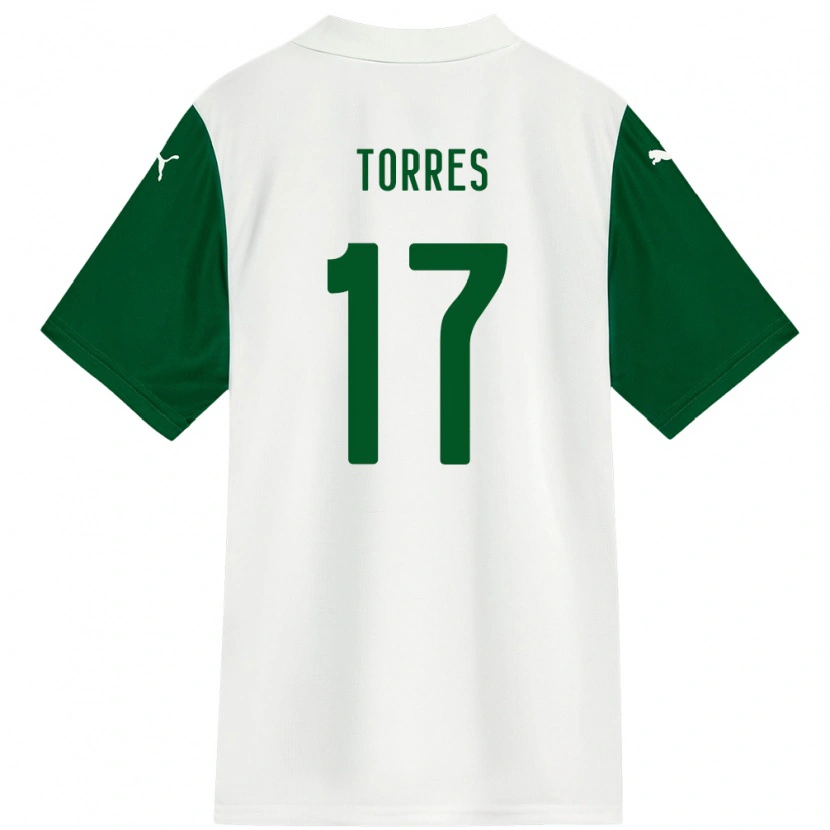 Danxen Niño Camiseta Facundo Torres #17 Blanco Verde 2ª Equipación 2025/26 La Camisa México