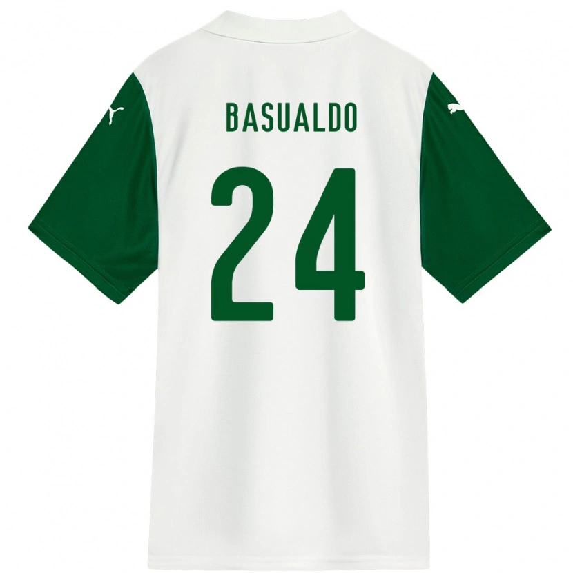 Danxen Niño Camiseta Luis Basualdo #24 Verde Blanco 2ª Equipación 2025/26 La Camisa México