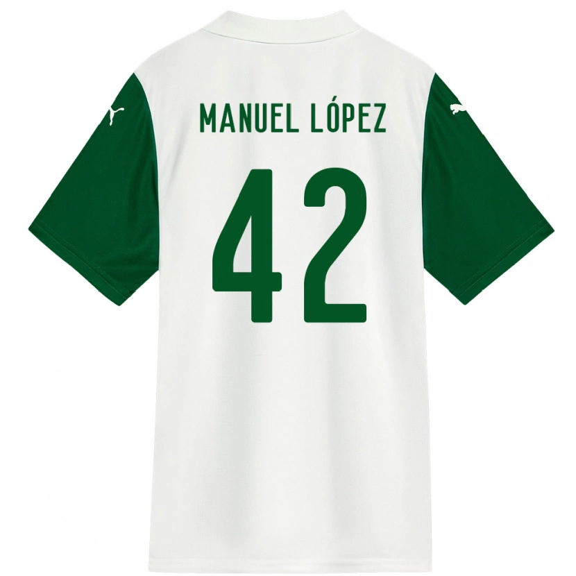 Danxen Niño Camiseta José Manuel López #42 Blanco Verde 2ª Equipación 2025/26 La Camisa México
