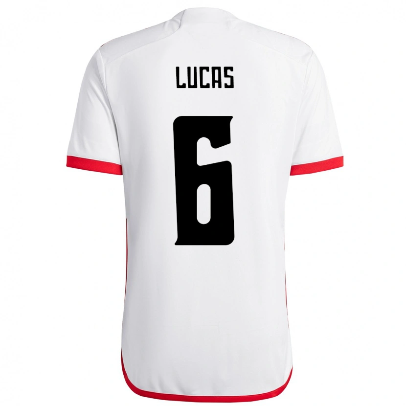 Danxen Niño Camiseta Ayrton Lucas #6 Blanco Rojo 2ª Equipación 2025/26 La Camisa México