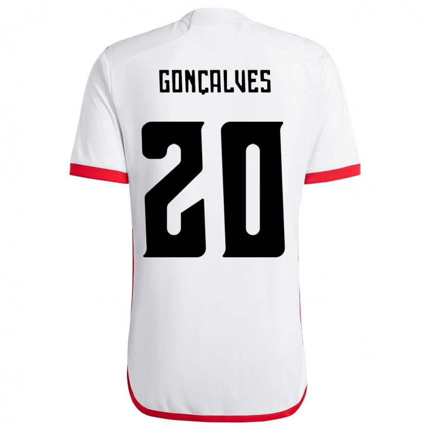 Danxen Niño Camiseta Matheus Gonçalves #20 Blanco Rojo 2ª Equipación 2025/26 La Camisa México