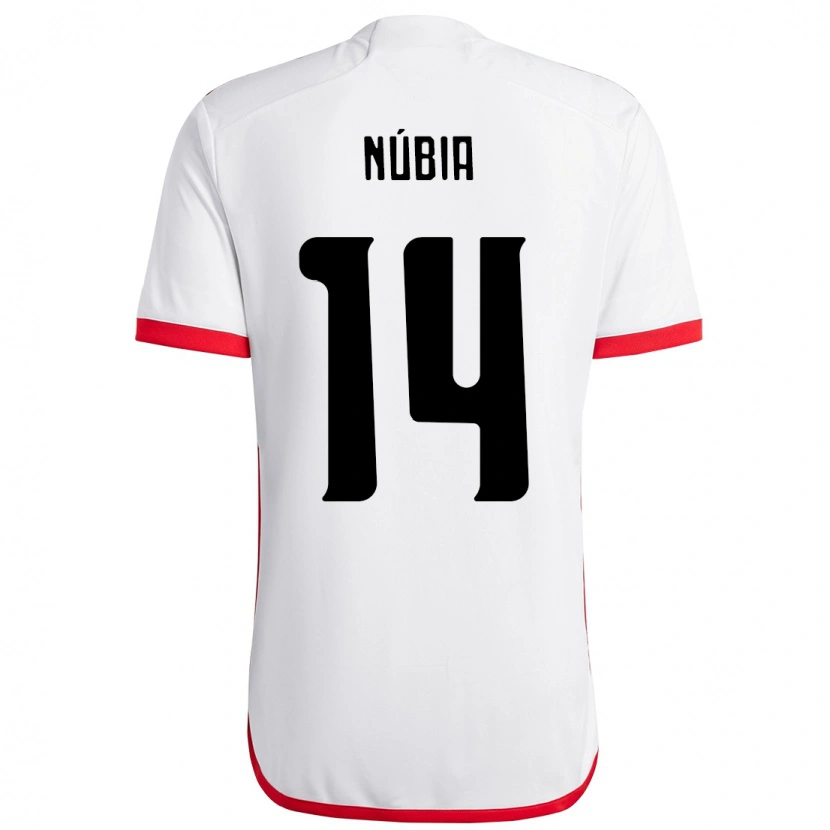Danxen Niño Camiseta Núbia #14 Rojo Negro 2ª Equipación 2025/26 La Camisa México