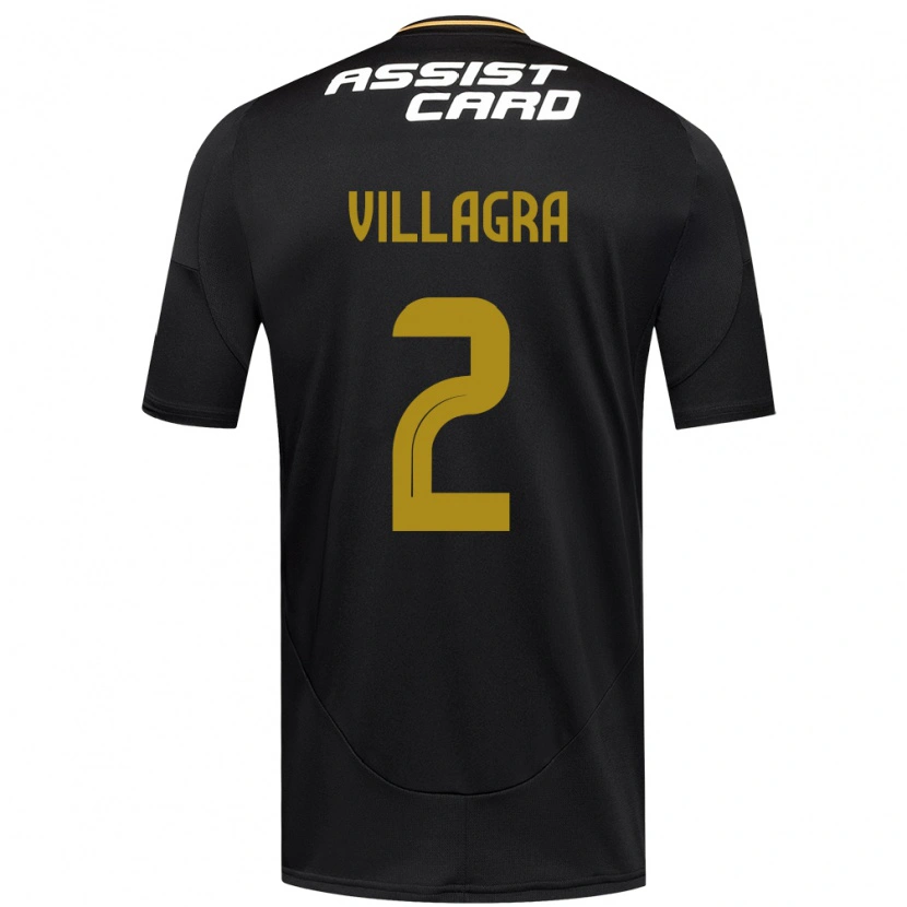 Danxen Niño Camiseta Jonathan Villagra #2 Negro Blanco 2ª Equipación 2025/26 La Camisa México