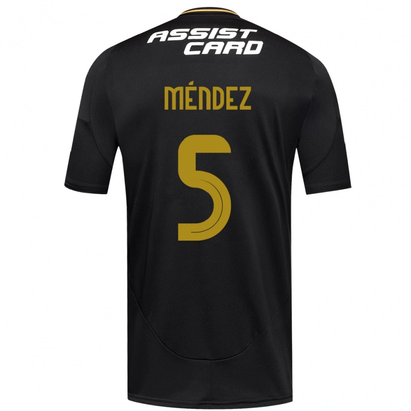 Danxen Niño Camiseta Víctor Méndez #5 Negro Blanco 2ª Equipación 2025/26 La Camisa México
