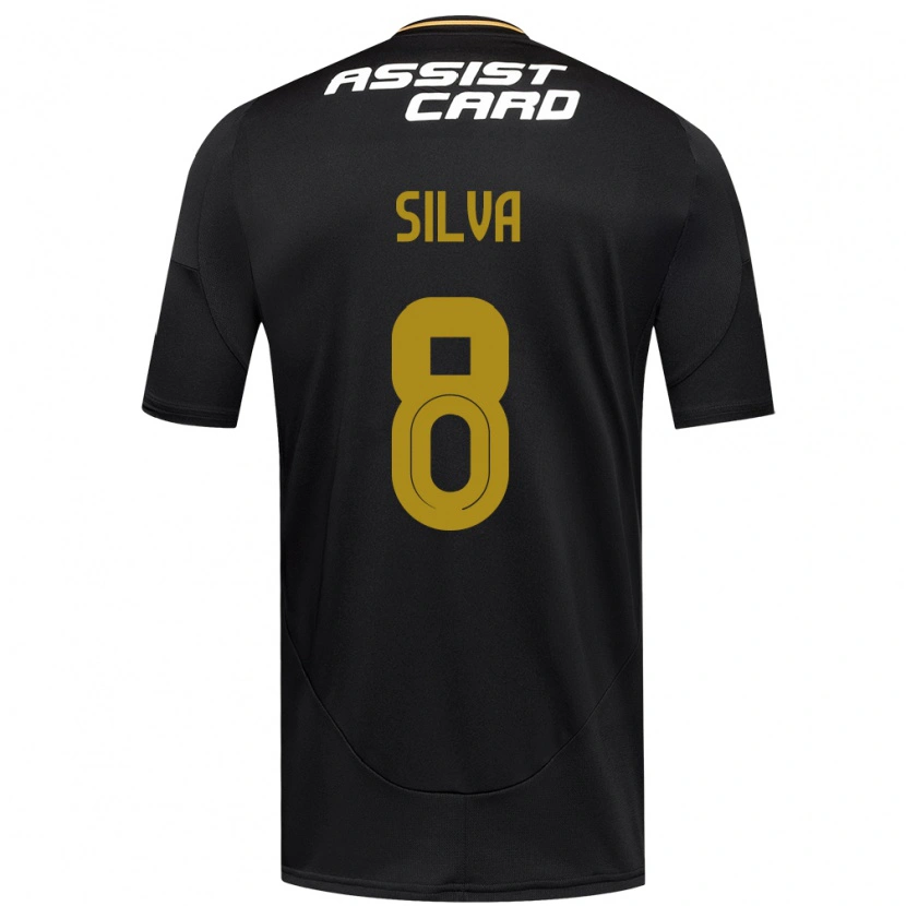 Danxen Niño Camiseta Bastián Silva #8 Negro Blanco 2ª Equipación 2025/26 La Camisa México